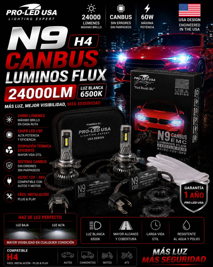 N9 H4 CANBUS 24000LM
