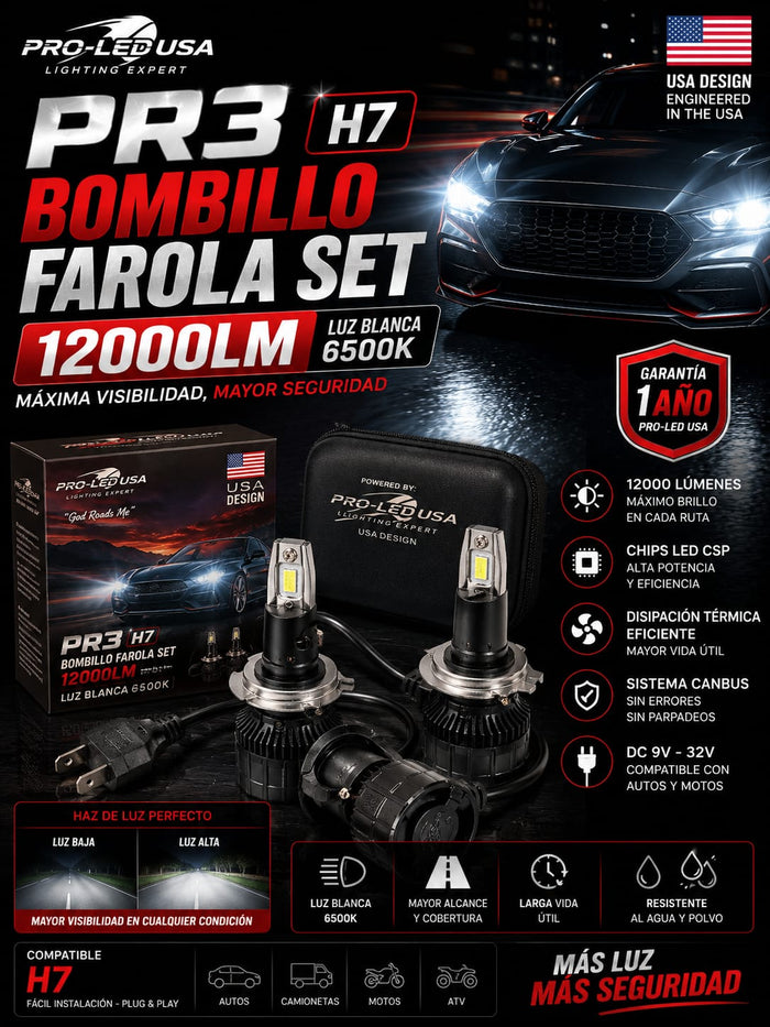 PR3 H7 BOMBILLO 12000LM